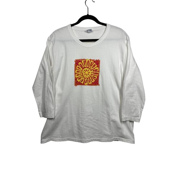 Crazy Shirts Hawaii Original 3/4 Sleeve Women's Sunburst T-Shirt White Size 2XL - Picture 1 of 12
